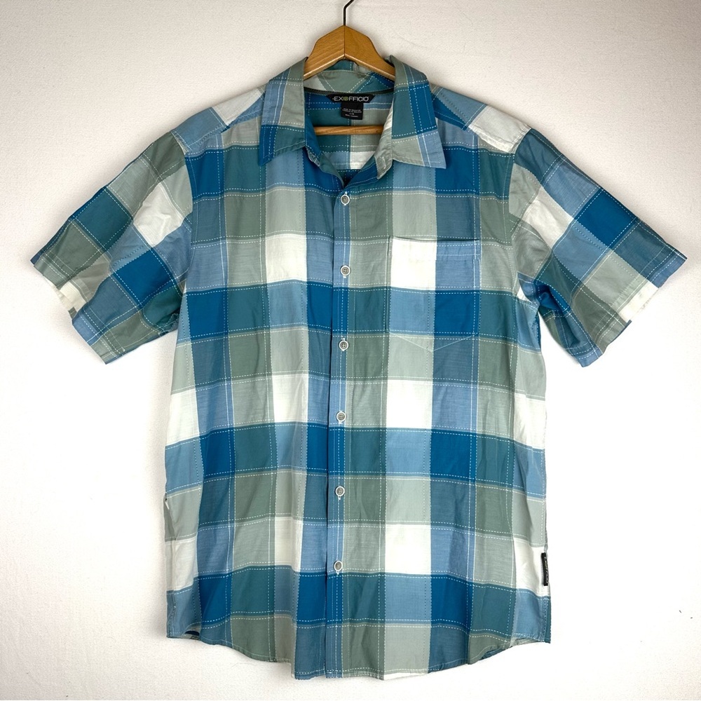 Exofficio‎ Plaid Button Down Short Sleeve Shirt Athleisure Casual